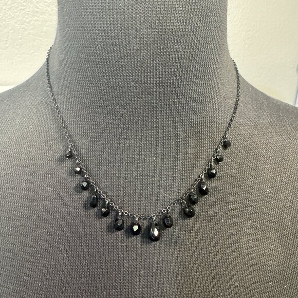 Designer Carolina Herrera Black Faceted Acrylic Beaded Necklace - Picture 2 of 3